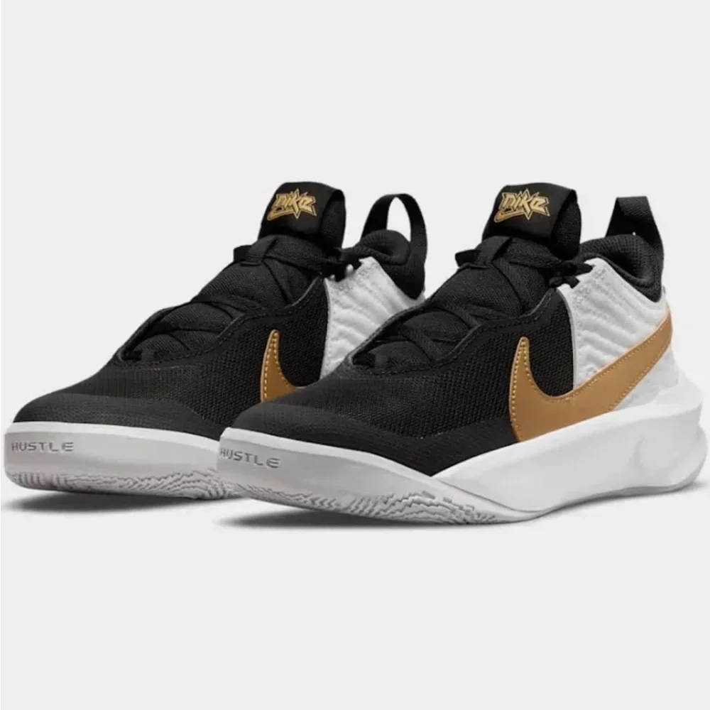 Nike Team Hustle D 10 Gs Black Metallic Gold White